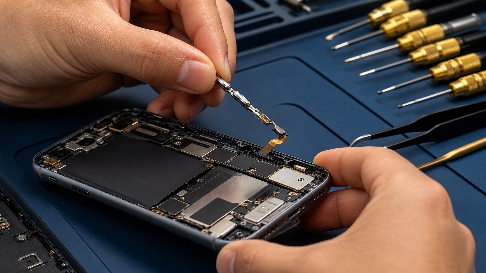 Telefon açma kapama tuşu flex kablosu onarımı